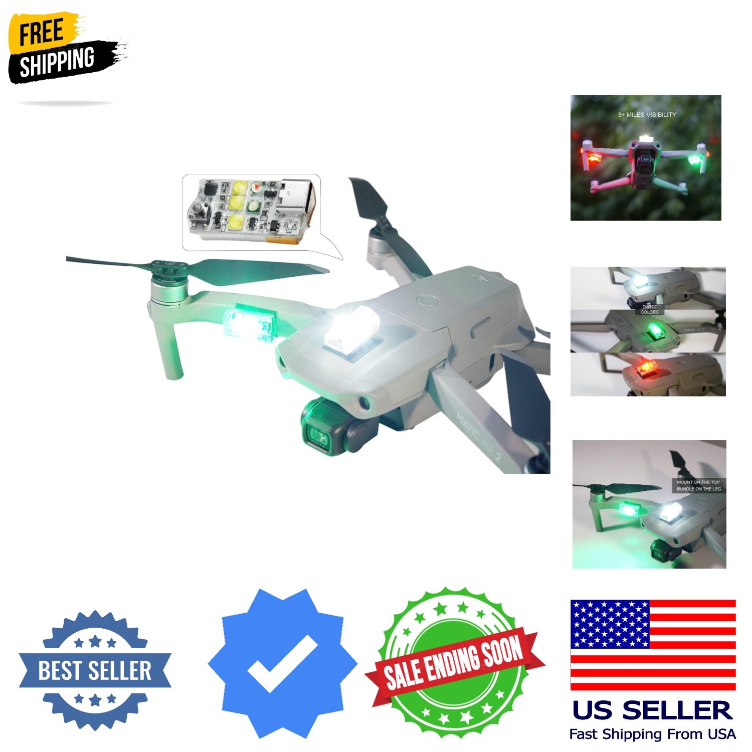 Drone Light, Anti Collision Light for FAA Drone Night Flying, Fits DJI Mini 3…