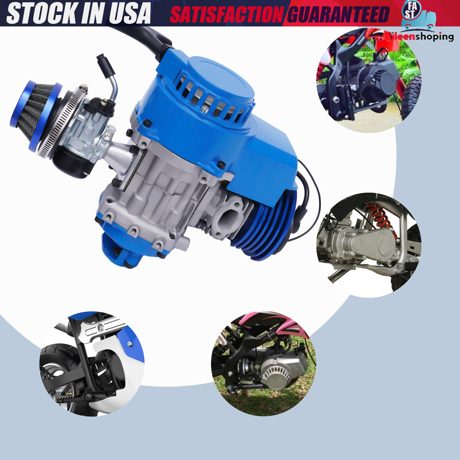 2-Stroke High Performance Engine Racing Motor 47cc 49cc 50cc Pocket Dirt