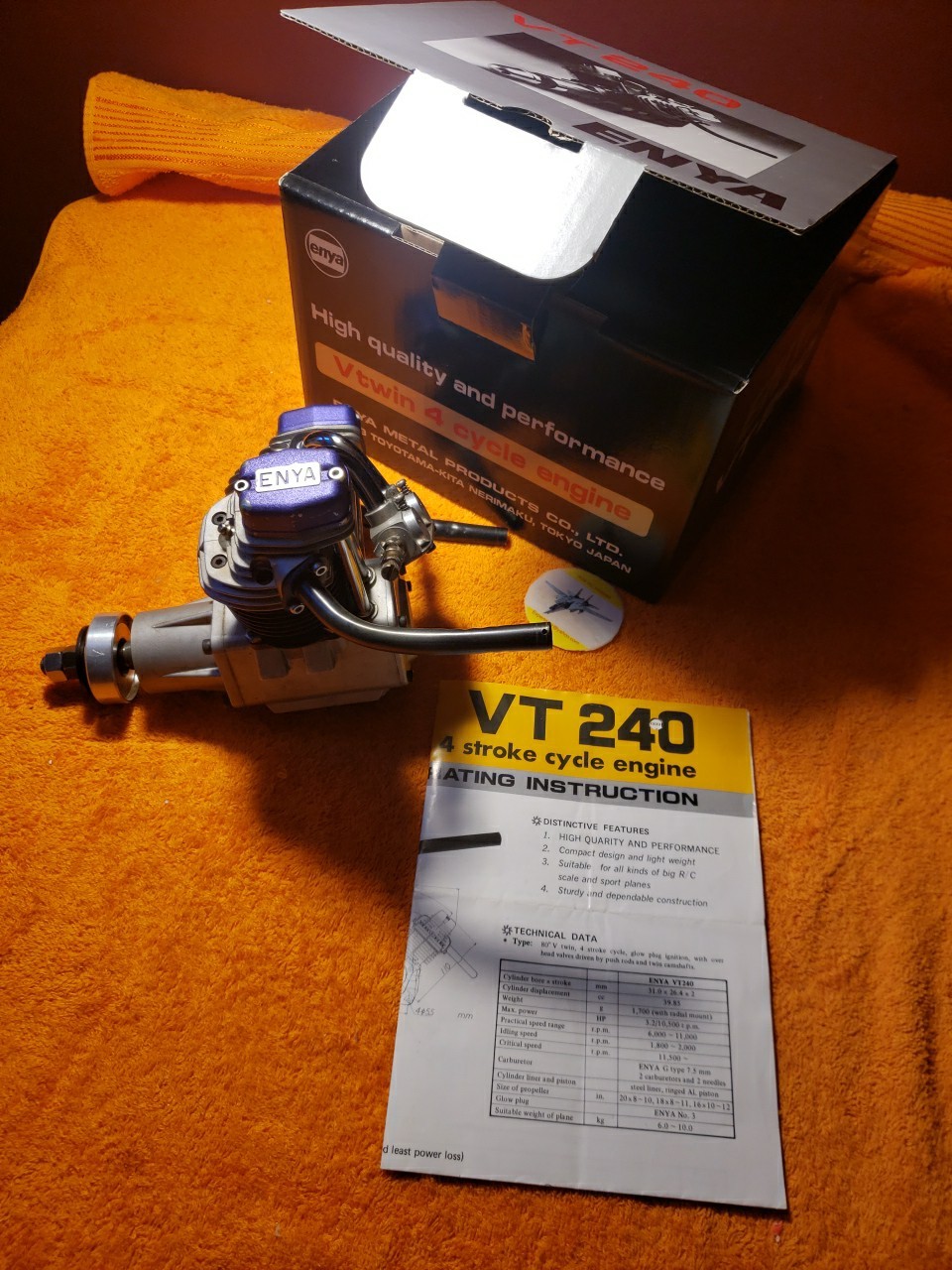 ENYA Engine – ENYA VT 240 – V TWIN 4C Motor VT240 – Nice – Purple Cap – KIK25