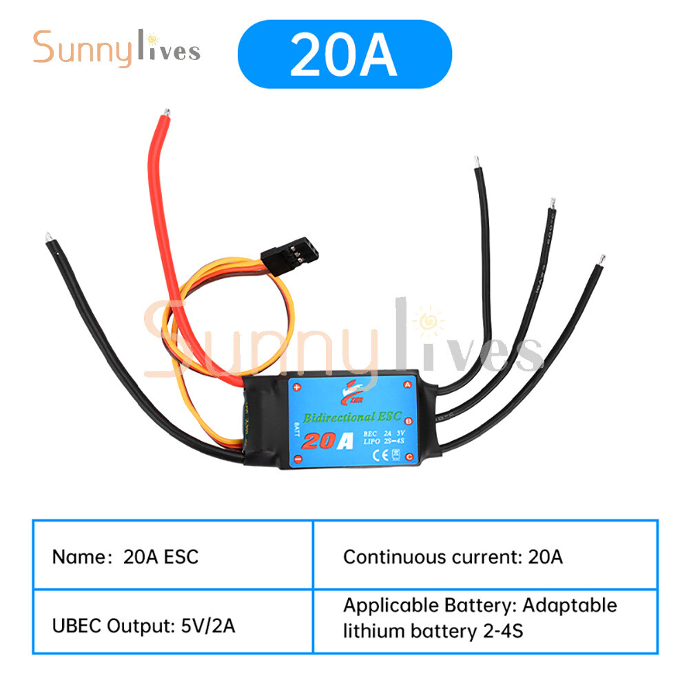 20A/30A/40A/50A Bidirectional Brushless ESC for Remote Control Ship Pneumatic
