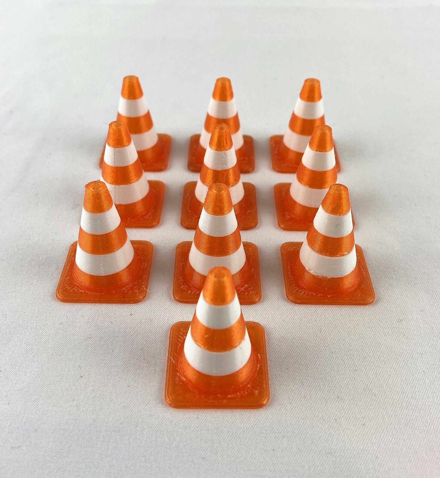 10 Traffic Safety Cones 1/10 Scale for RC Cars, Rock Crawlers or Drifting – New
