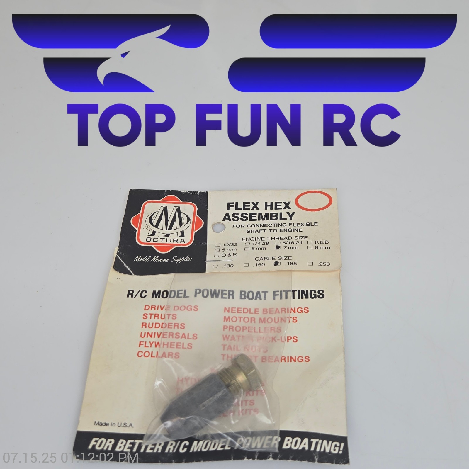 Octura Flex Hex Assembly .185 Collet Size For Connecting Flex Shaft To Engine