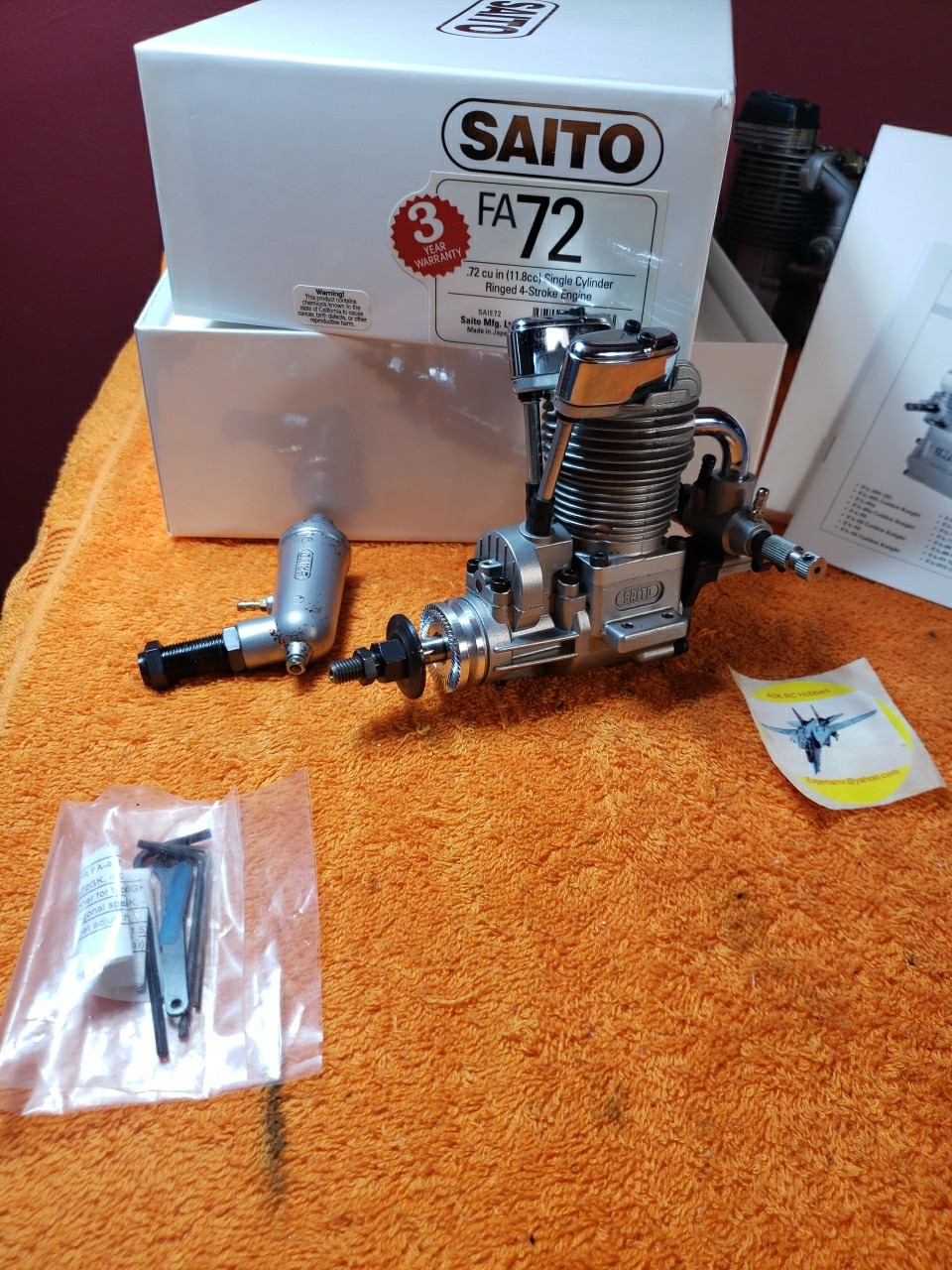 Saito Engine – Saito FA-72 – FA 72 four stroke RC Motor – Nice 4 Stroke Motor