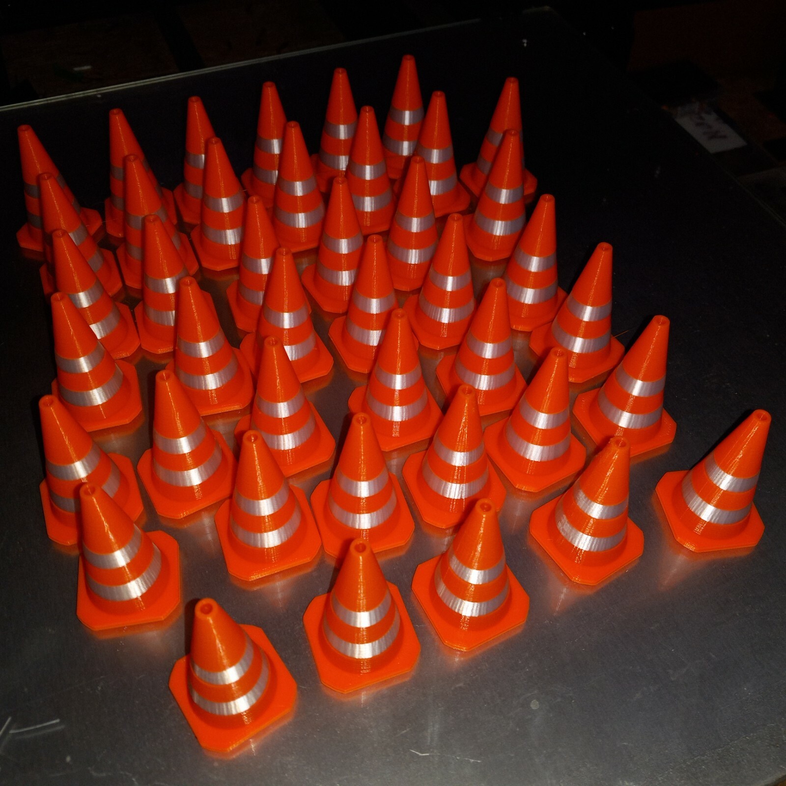1:25 Scale Reflective white striped Orange RC Traffic Cones set of 40
