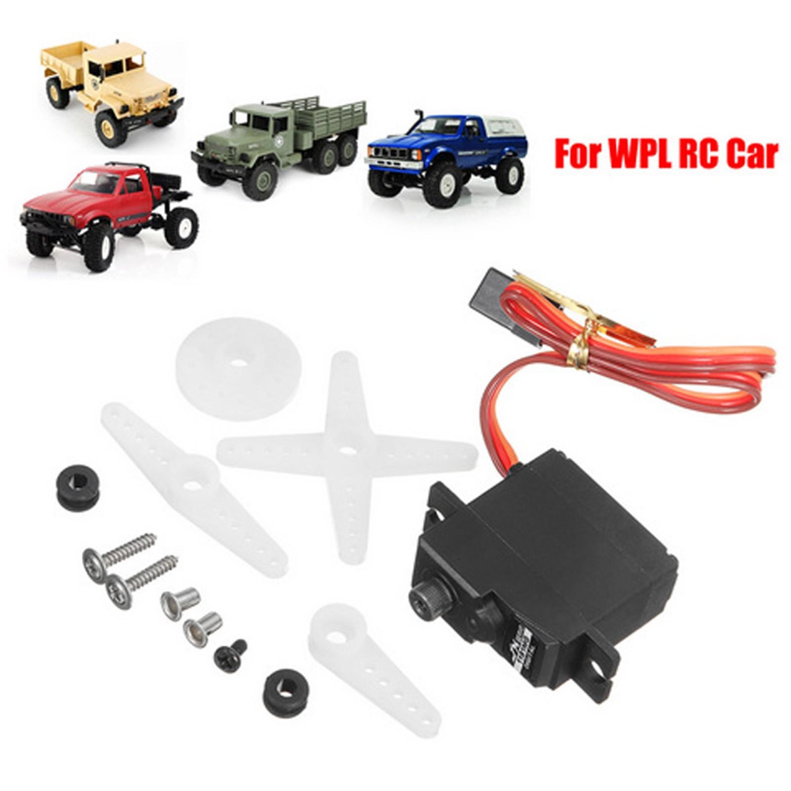 Metal Steering Gear Servo Set For WPL 1/16 RC Car B14 B16 Tow Hook SCX10 D90 A