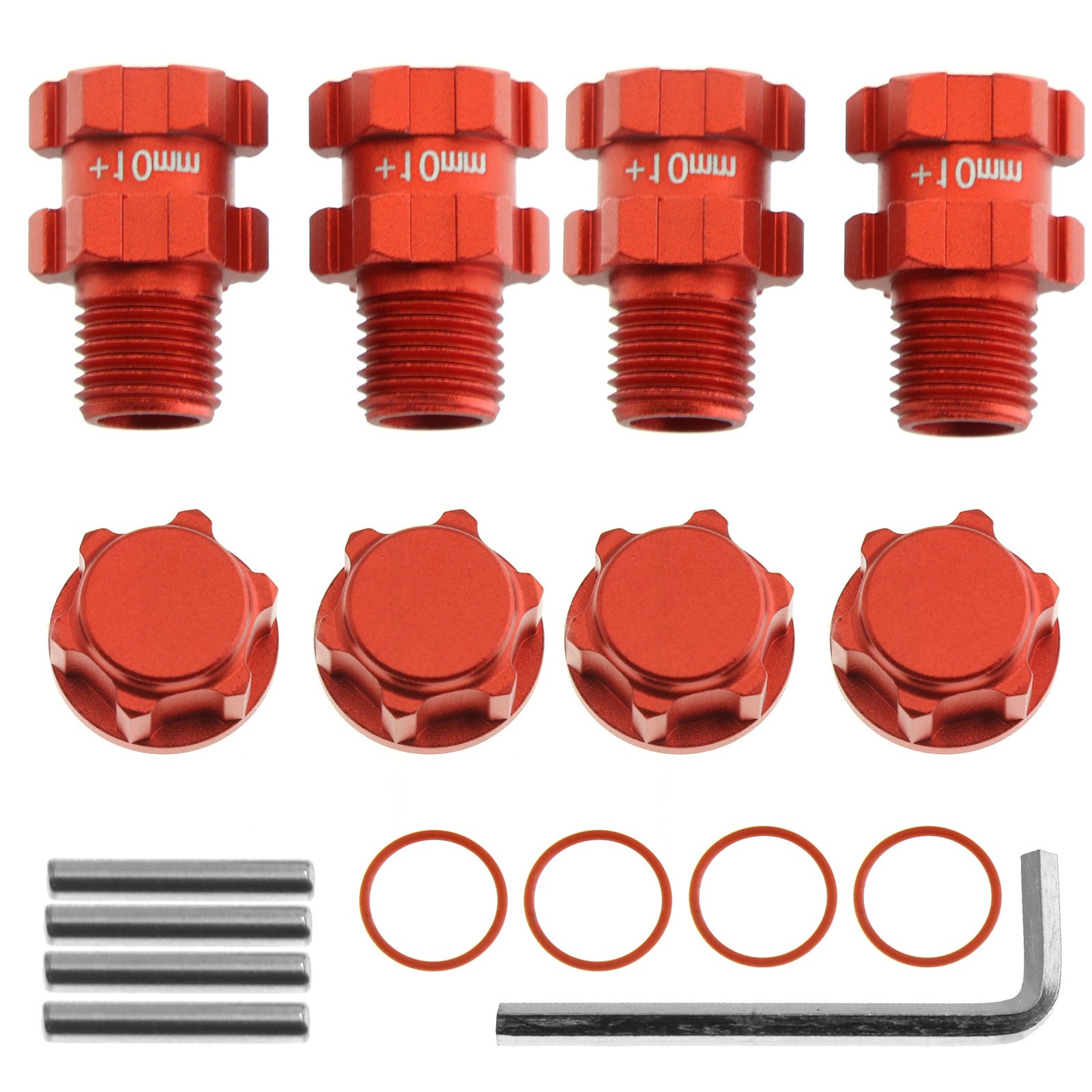 4PCS 14mm to 17mm Wheel Hex Hub Adapter For Senton 4X4 AR102667 (red) Rc Car;