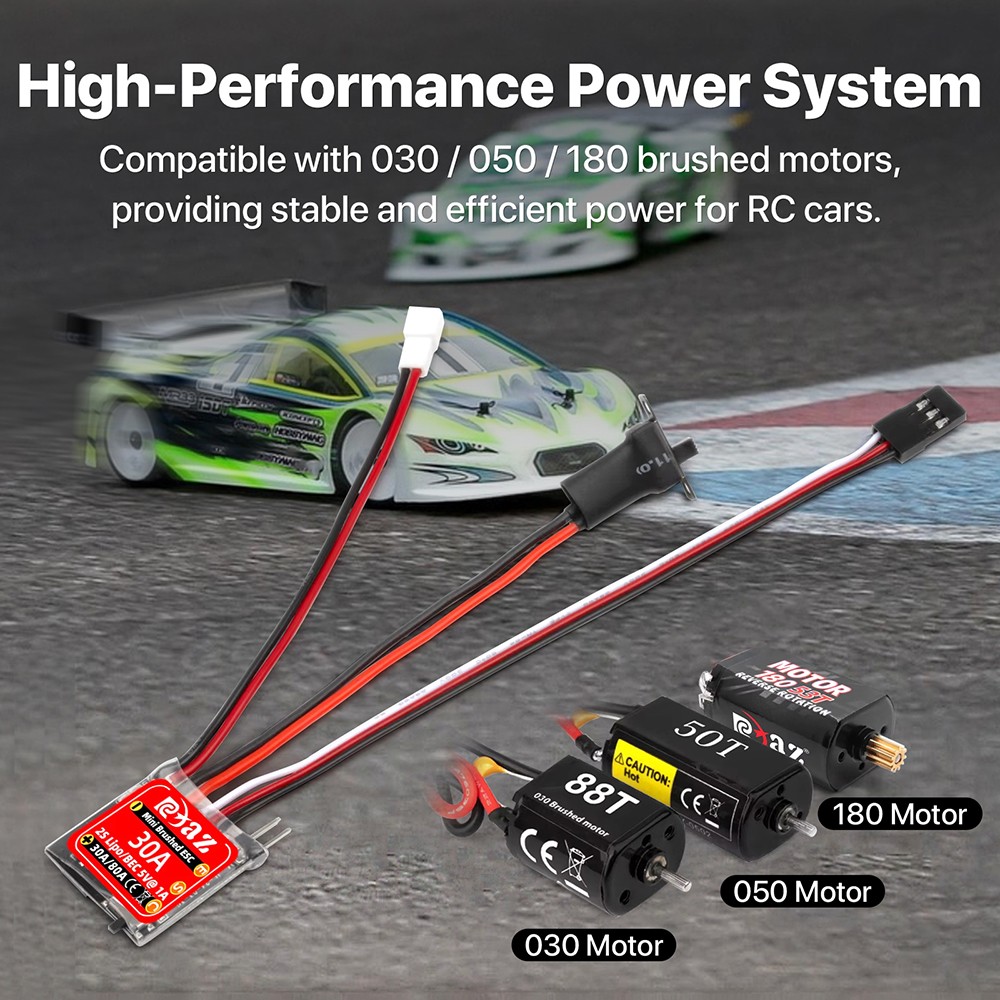9IMOD Mini RC 30A Brushed ESC Drag Brake Switch for 1/18 1/24 1/32 RC Car Boat
