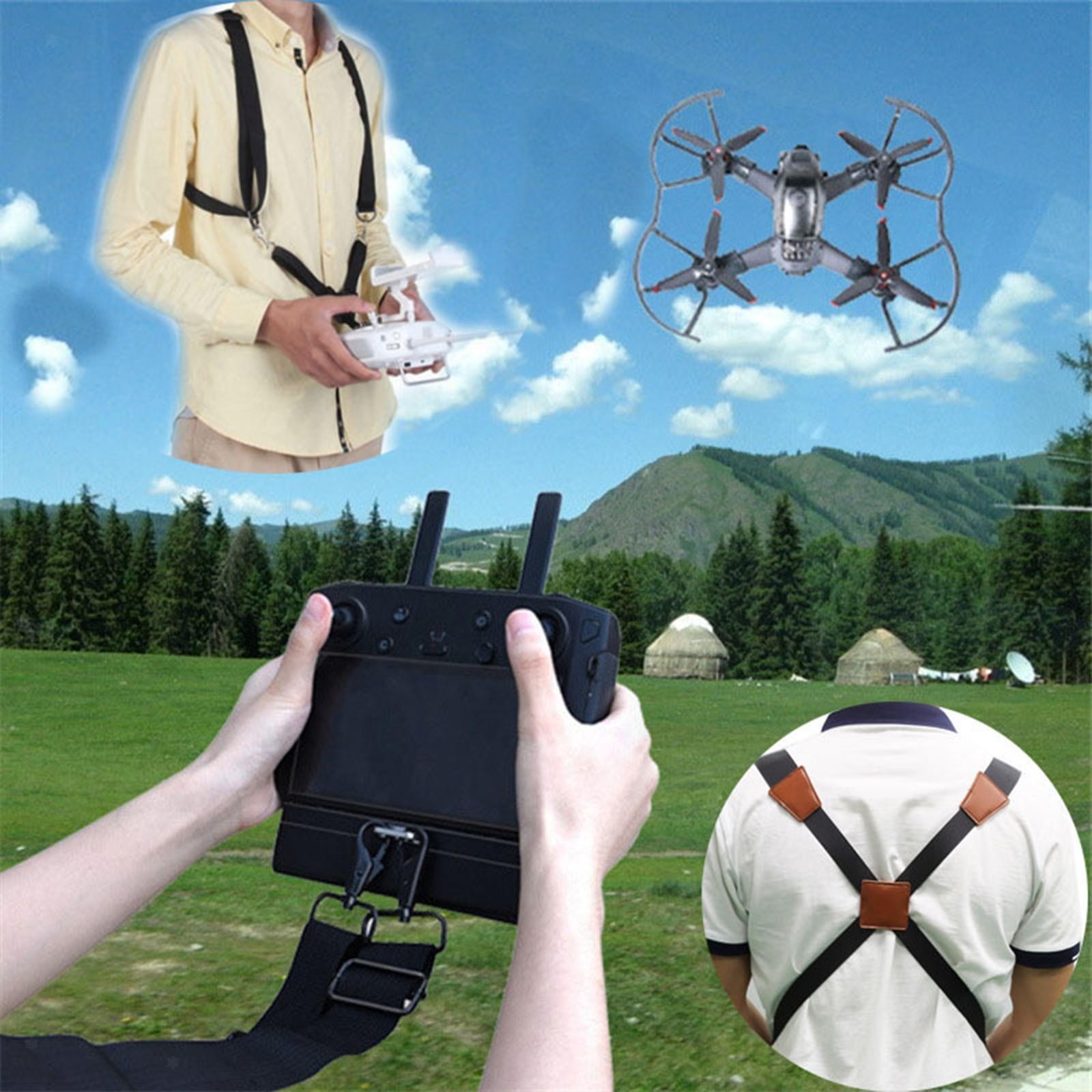 Drone Controller Shoulder Strap Accessories Ergonomic Adjustable Parts Versatile