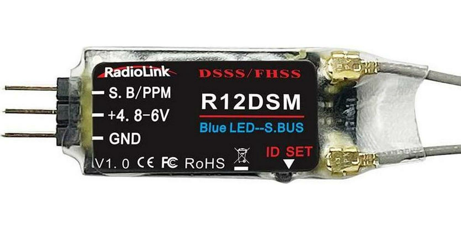 Radiolink R12DSM 2.4G Channels RC Receiver SBUS/PPM Long Range Control For FPV