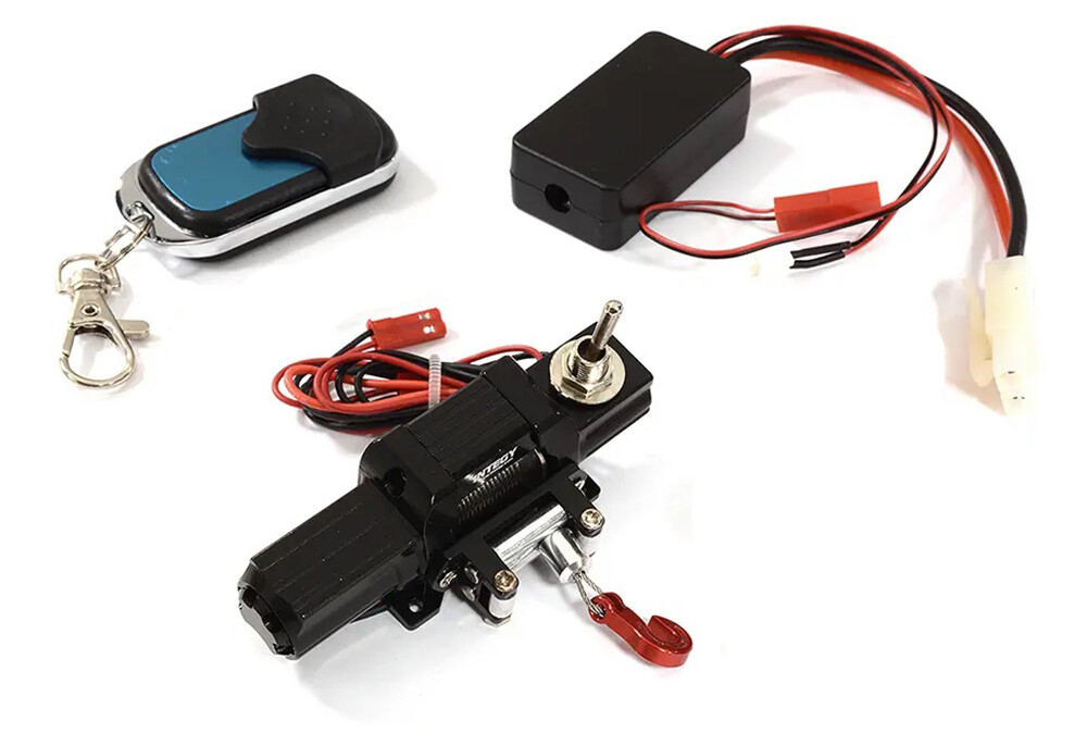Billet Machined T8 Realistic Mega Winch w/ Remote for Scale Crawler 1/10 Size