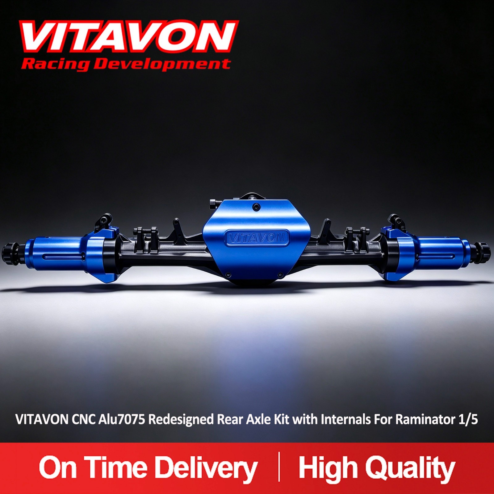 VITAVON CNC Alu7075 Redesigned Rear Axle Kit with Internals For Raminator 1/5