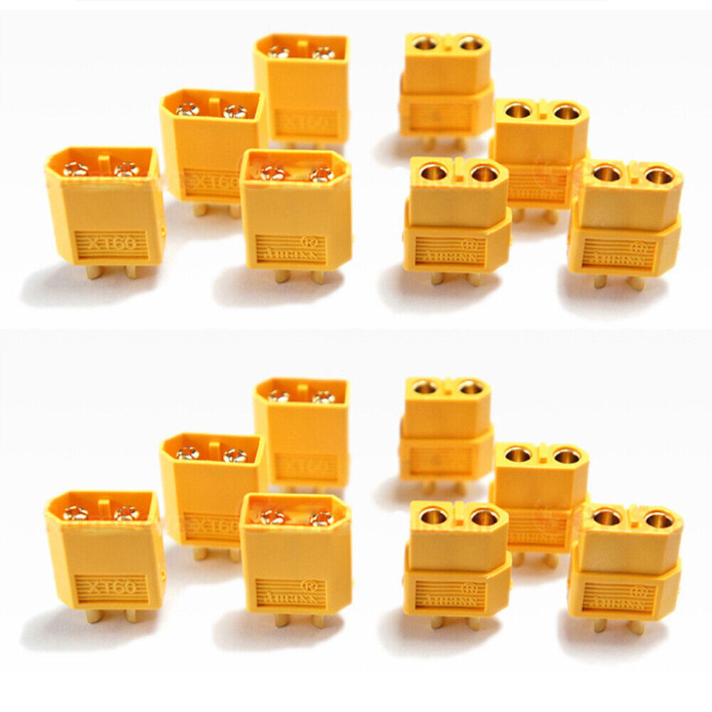 1-20 Pairs Amass XT60 Connectors Plugs Gold Plated UL XT60U XT60H Plug 60A