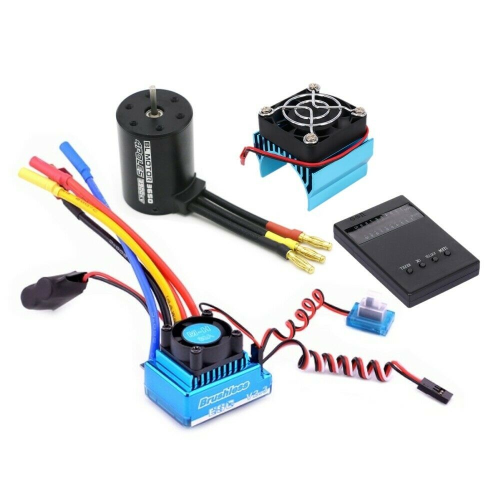 3900KV Brushless Motor+120A Waterproof Brushless Esc Set For 1/10 HSP HPI RC Car