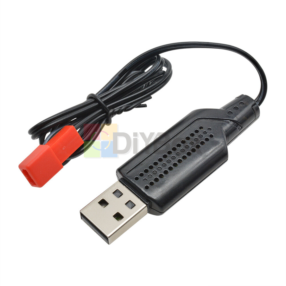 3.7V 500mA Output 1S Lipo Li-ion Battery USB Cable Charger Red JST Female Head