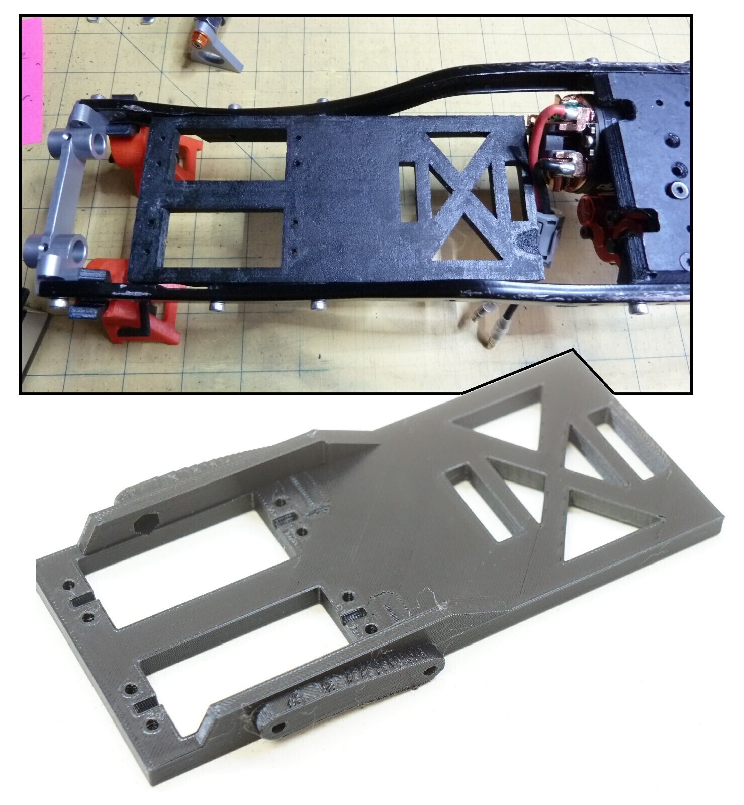 Dual Servo mount / Winch Mount and battery tray for Axial SCX10