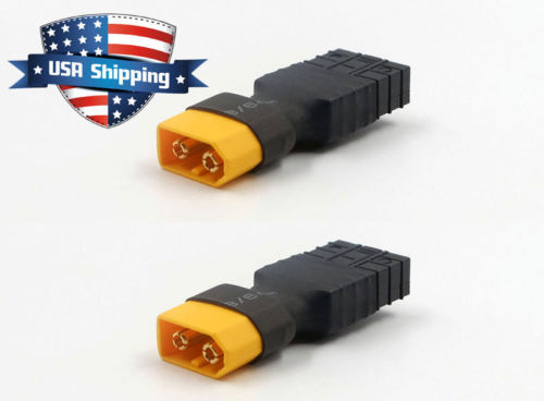 2 PACK XT60 Male FOR Traxxas TRX Female Connector Adapter GENS ACE TURNIGY LIPO