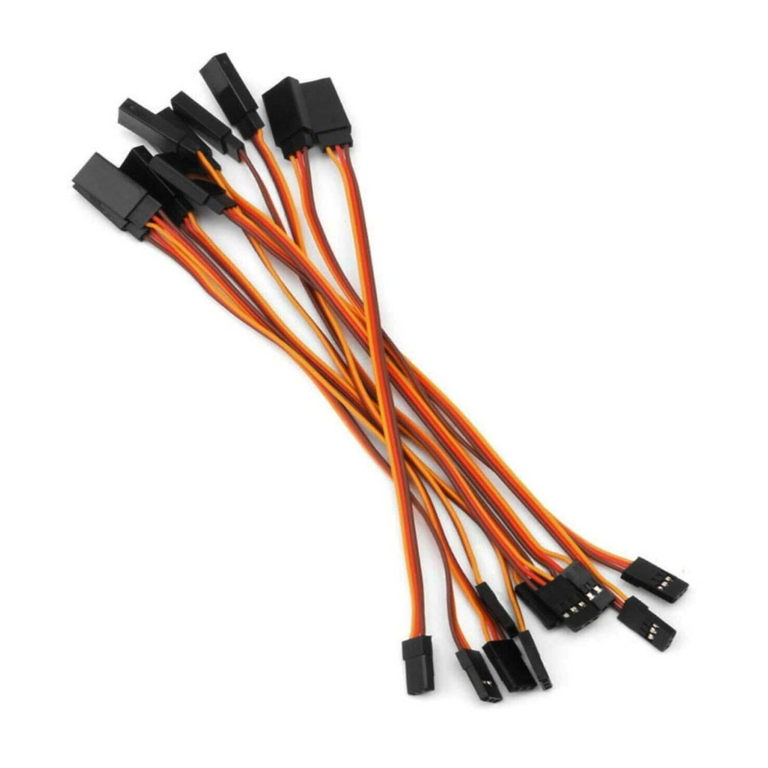 20pcs 10cm 100mm Male to Female JR Plug RC Servo Extension Lead Wire Cable