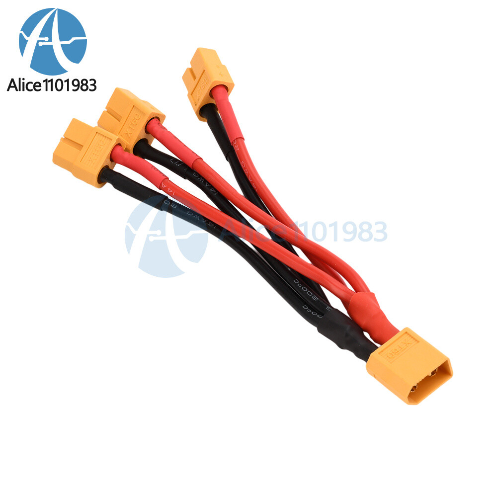 XT60 Male/Female Cable Parallel Battery Connector 4AWG Silicone Wire Y Splitter