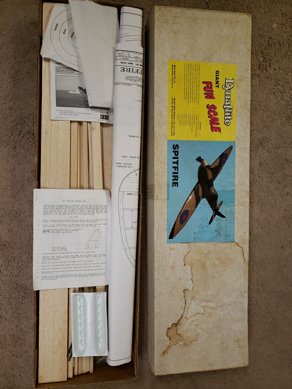 Dynaflite Kit – Giant Fun Scale SPITFIRE – 81″ wingspan – NIB – JT25