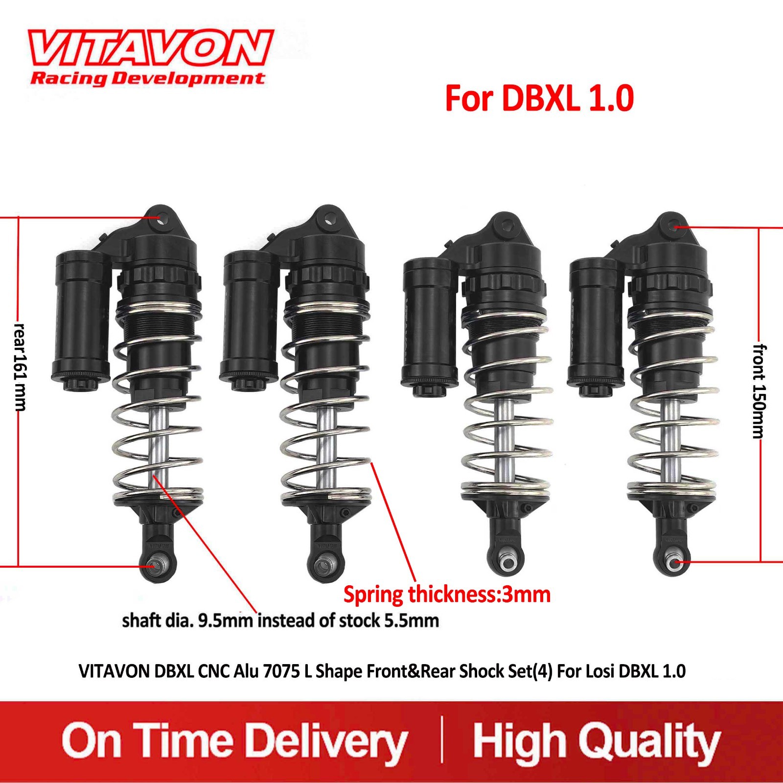 Vitavon DBXL L Shape Front&Rear Shock Set(4) For Losi DBXL 1.0 2.0 DBXL GAS