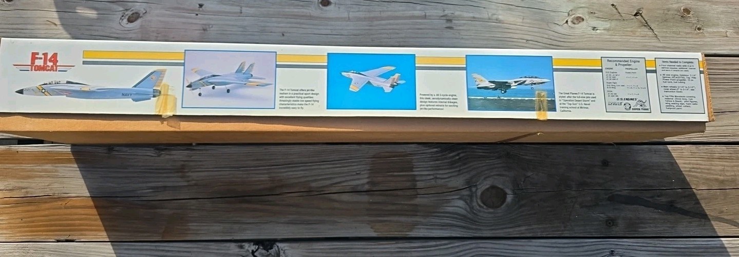 GREAT PLANES – F-14 Tomcat Kit – 58″ Wingspan NJ23 Open Box Good Condition