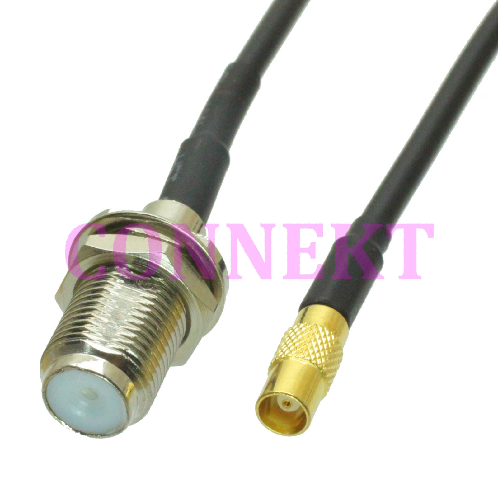 F female nut bulkhead to MCX female RG174 cable jumper pigtail 15cm