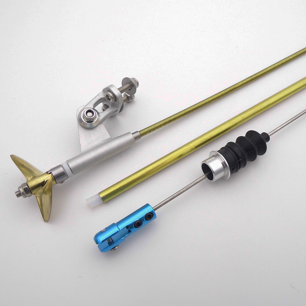 3.175mm 1/8″ flexible Cable Shaft Strut 52mm Rudder Metal Propeller for RC Boat