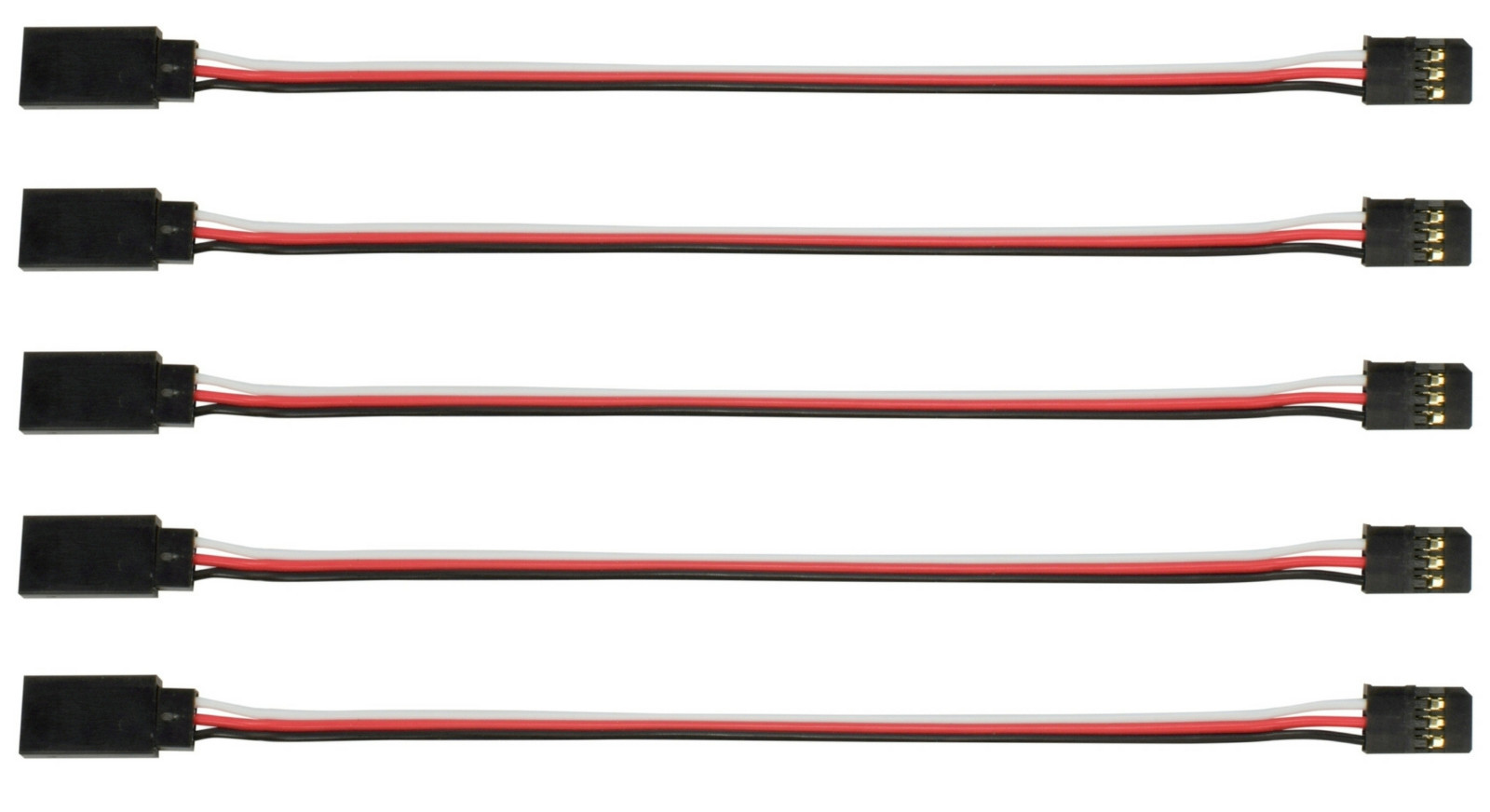 Apex RC Products Futaba Style 6″ / 150mm Servo Extension – 5 Pack #1005