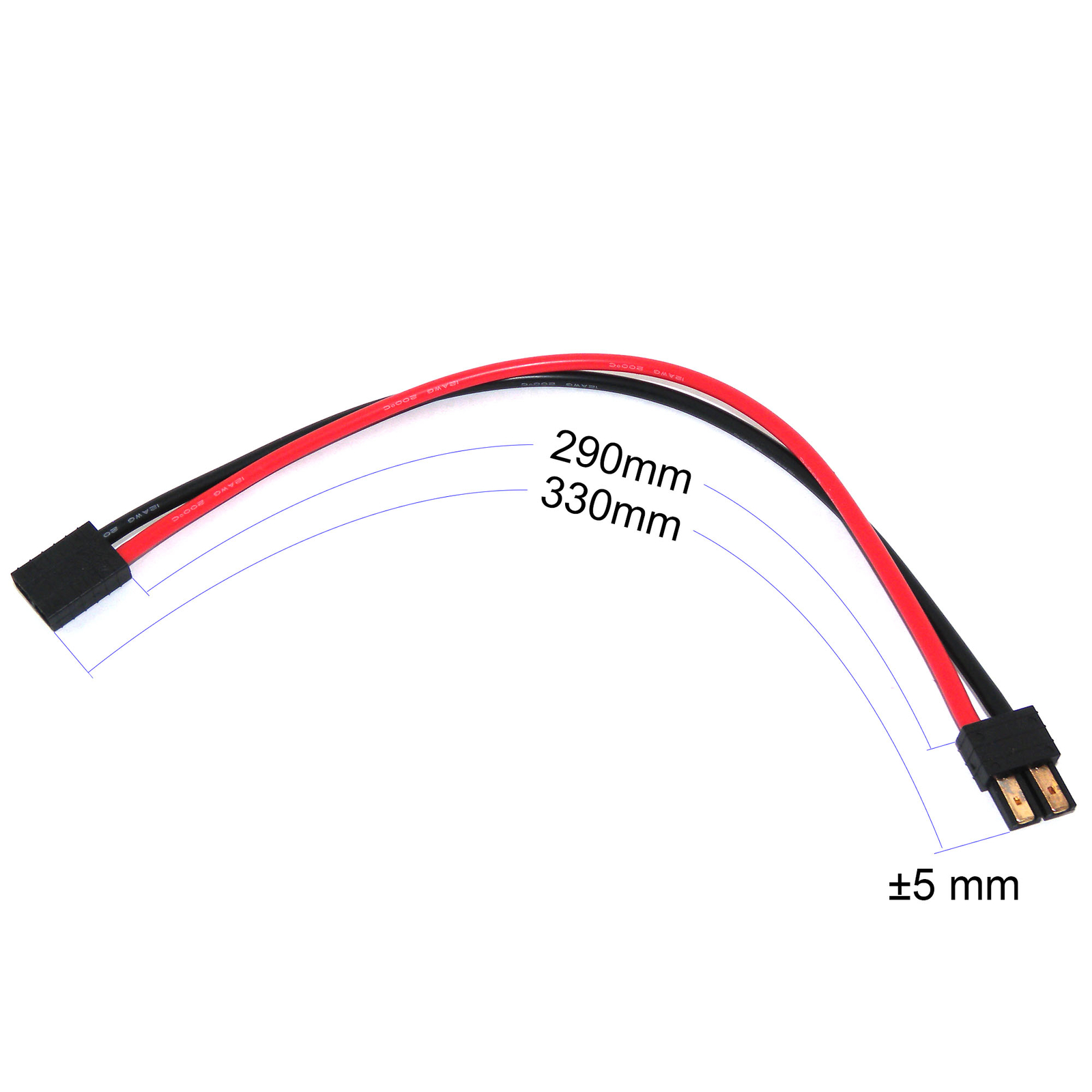 TRX Male to Female Power Charging Extension Cable Silicone Cord 12AWG 30CM