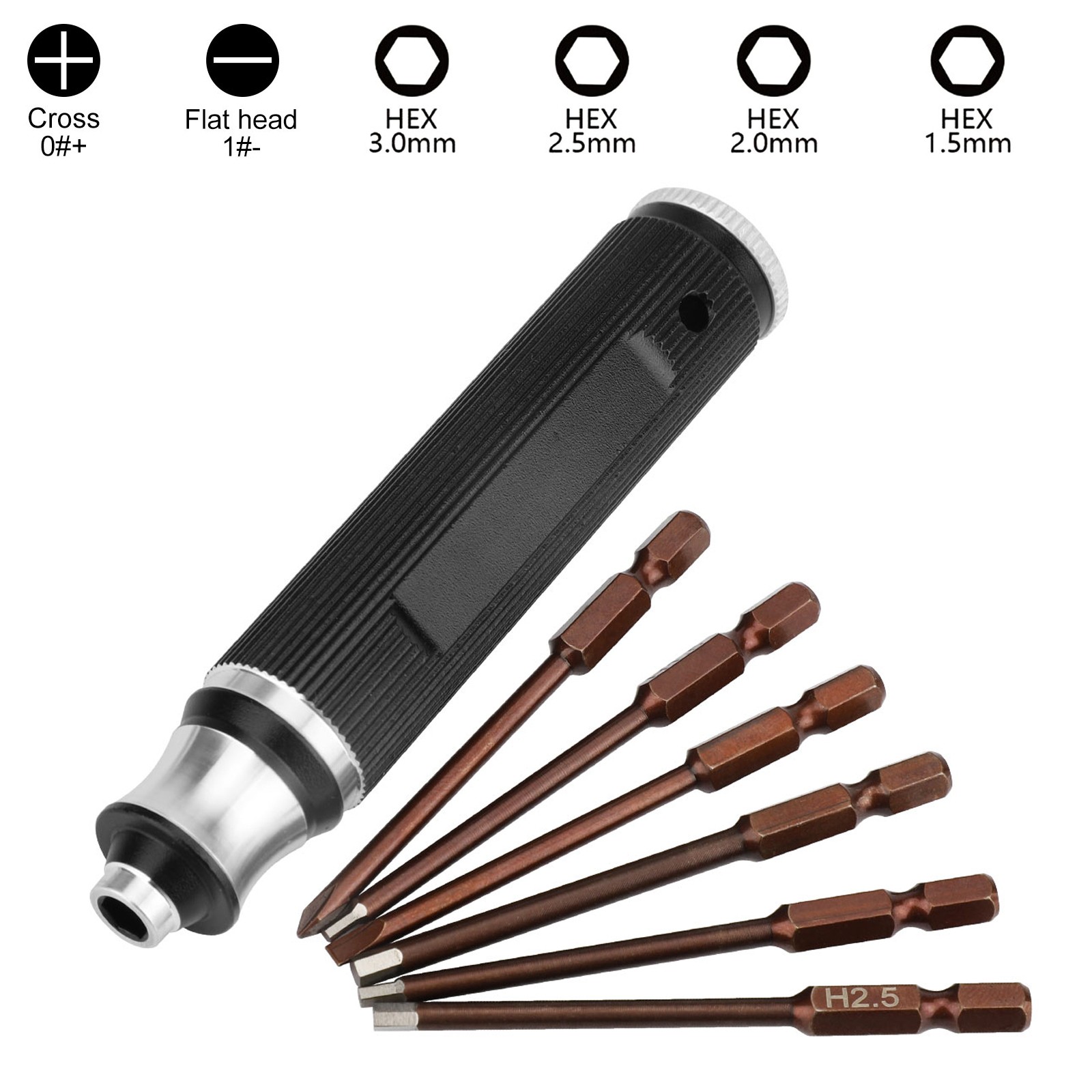 Metric Hex Screwdriver Set Repair Tools Kit 1.5mm/2.0mm/2.5mm/3.0mm for RC Car