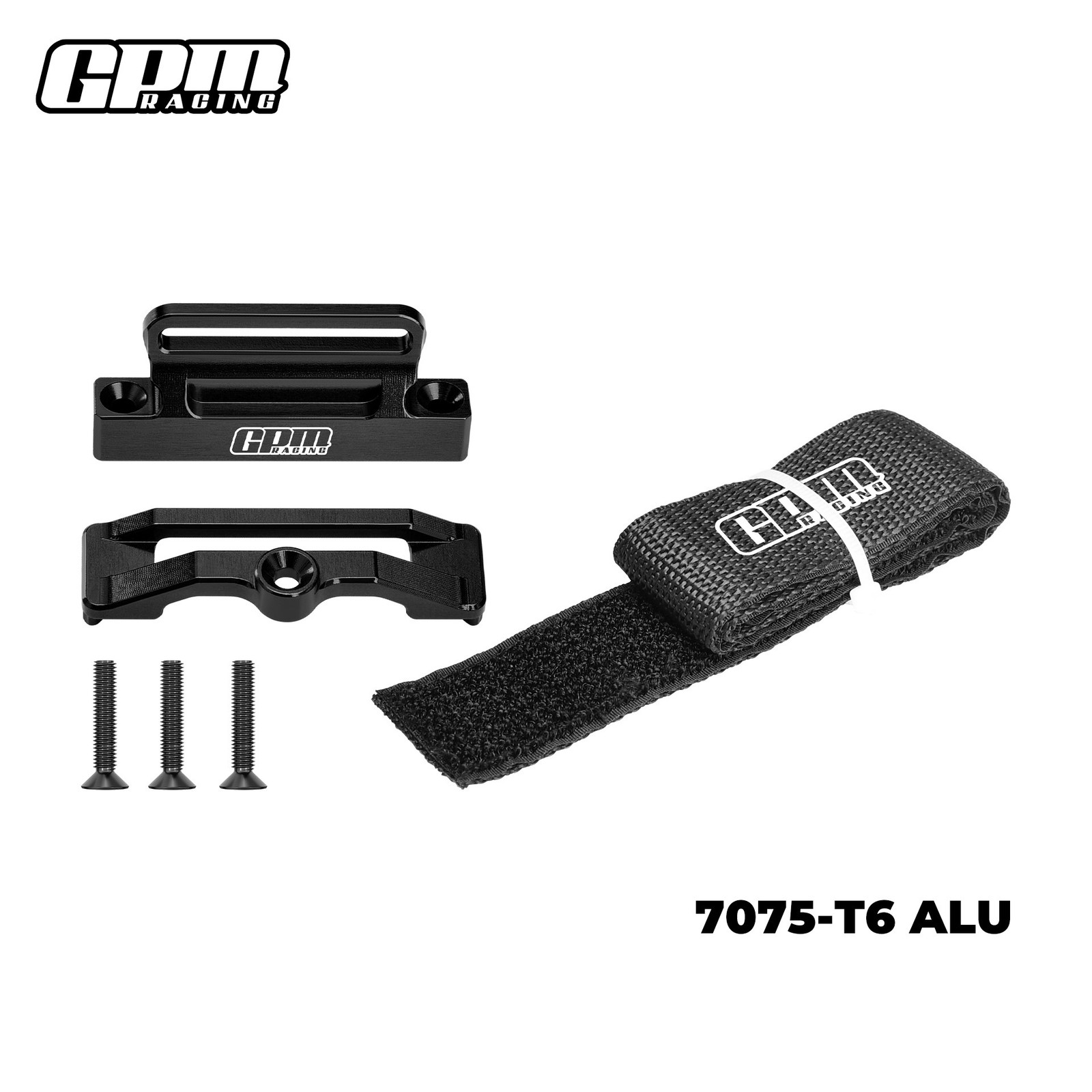 GPM Alloy Battery Fix Mount Base + Strip for TRAXXAS 1/10 2WD SLASH VKL SHORT