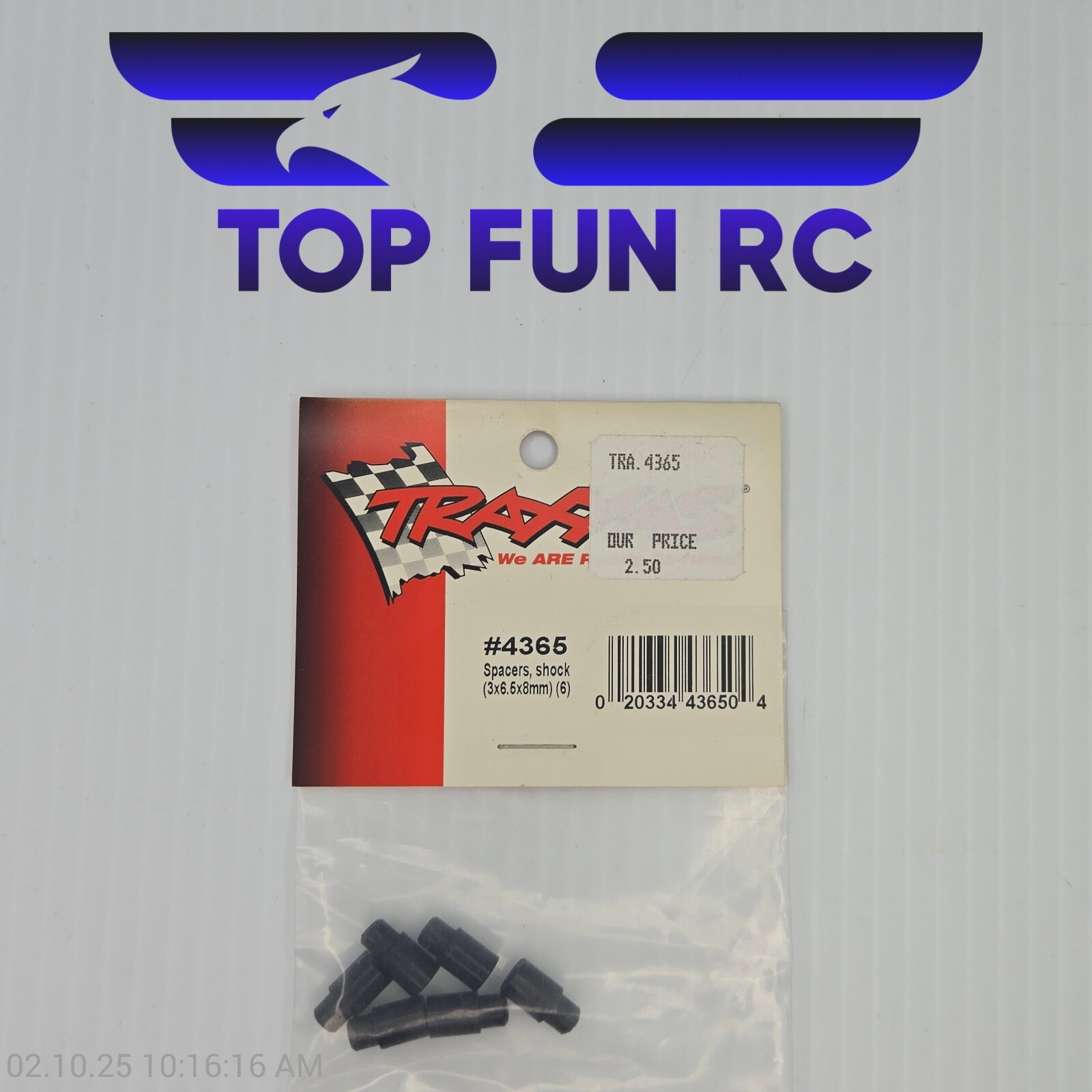 Traxxas 4365 Spacers, shock (3×6.5x8mm) (6) For 4-TEC