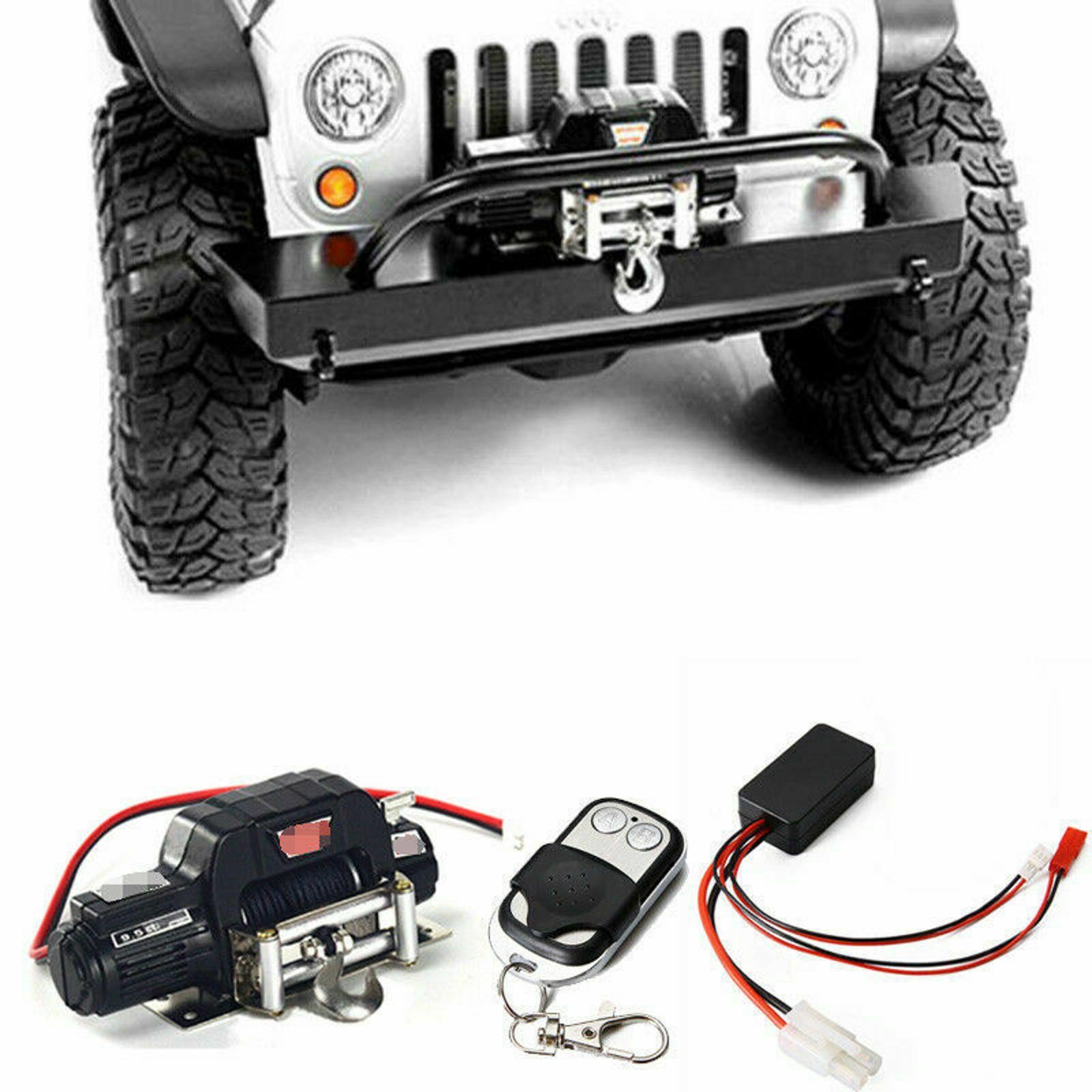 “Warn” 9.5cti Winch+Remote Control Receiver Kit For RC Car 1:10 SCX10 Crawler