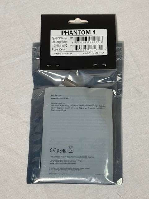 Original DJI Phantom 4 Part 56 USB Charger Battery(10PIN) to DC Power Cable