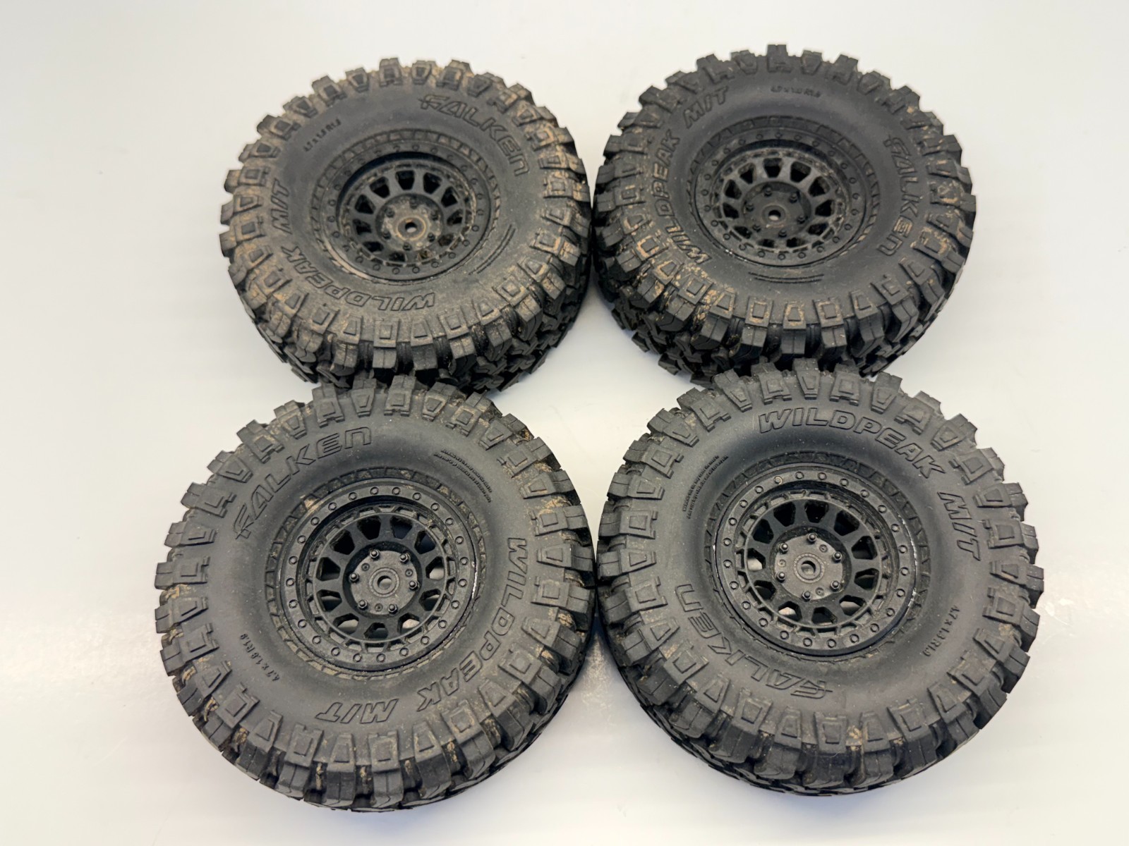4x Used 1.9 4.75 Axial Falken Wildpeak M/T Scale Tires Set of 4 (Glued) 7121