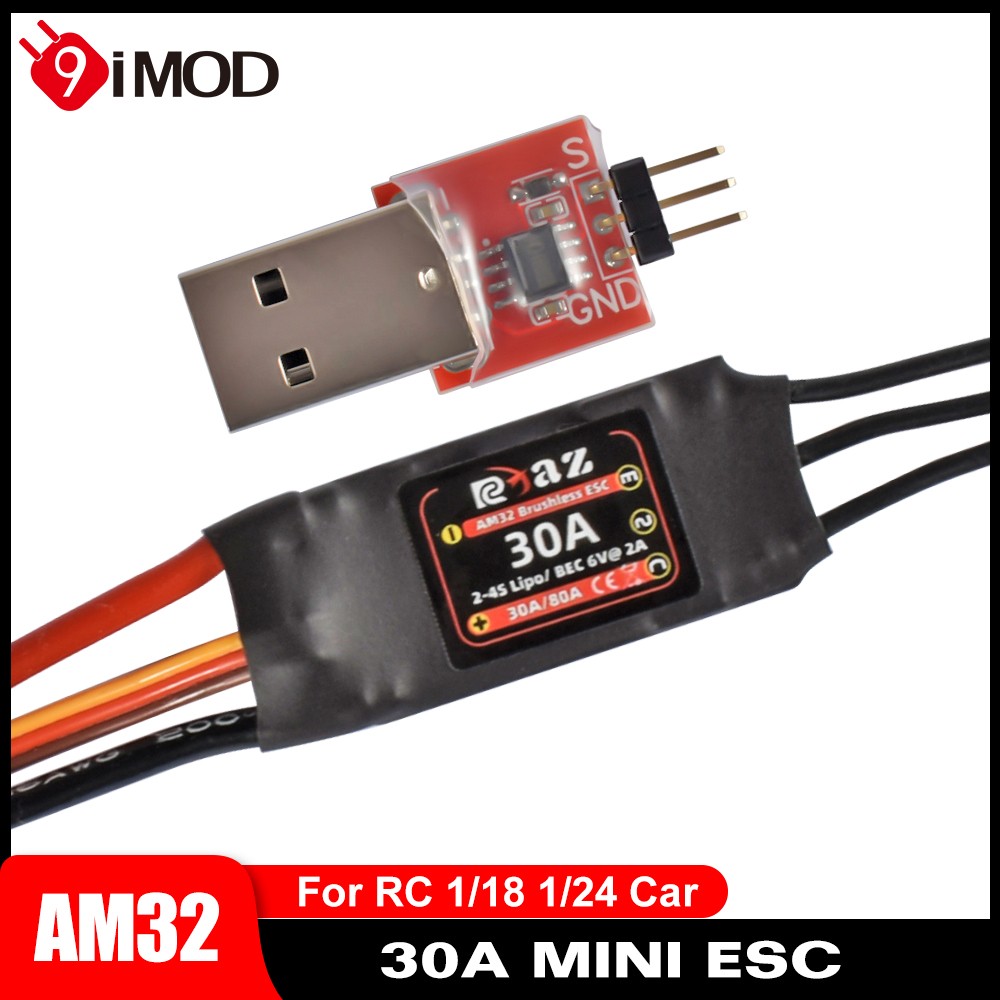 AM32 Mini Brushless ESC 80A 40A 30A +USBLink for 1:10 1:18 1:24 RC Crawler Car