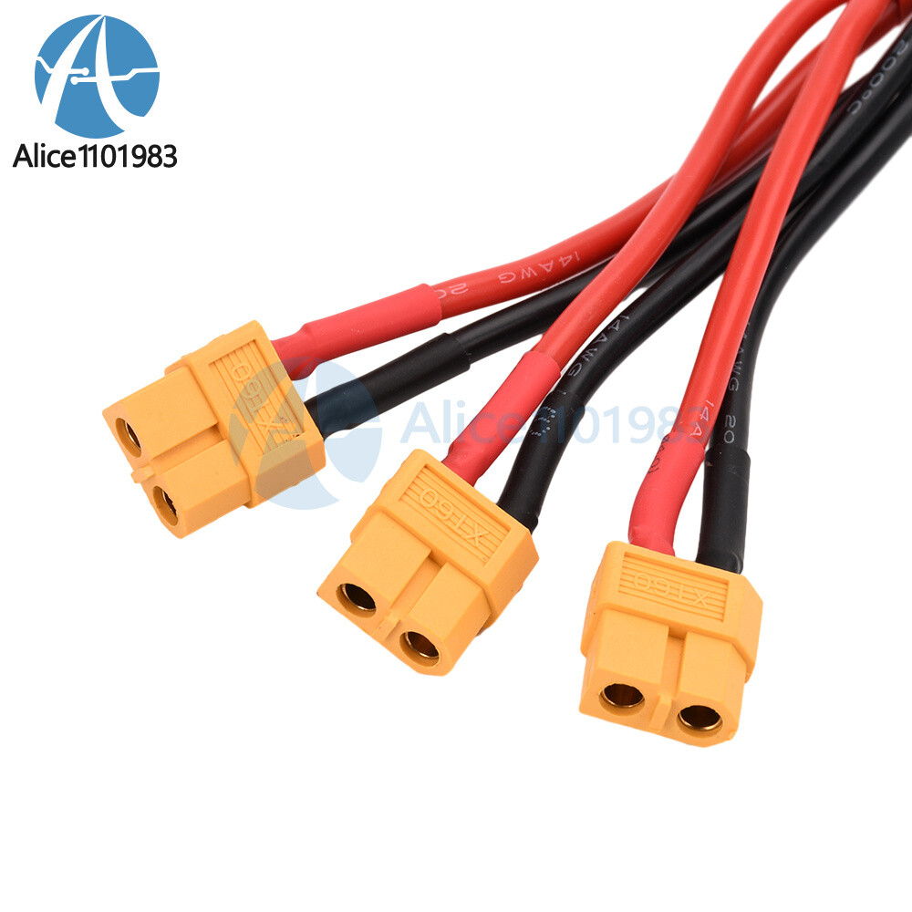 XT60 Male/Female Cable Parallel Battery Connector 4AWG Silicone Wire Y Splitter
