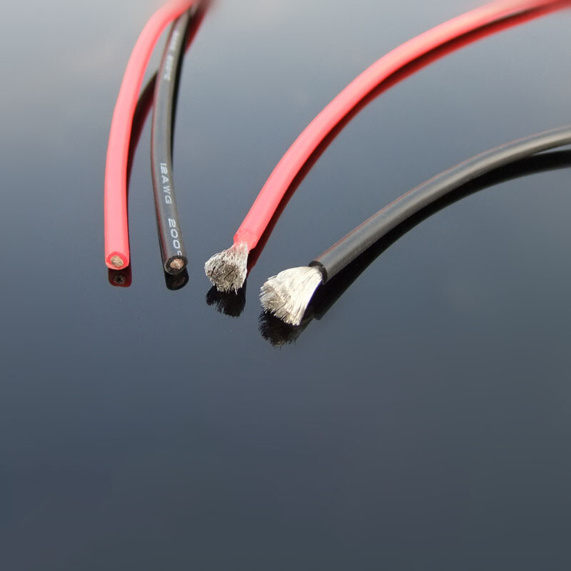 Flexible Soft Silicone Wire Cable 8/10/12/14/16/18/20/30 AWG Black Red RC Cable
