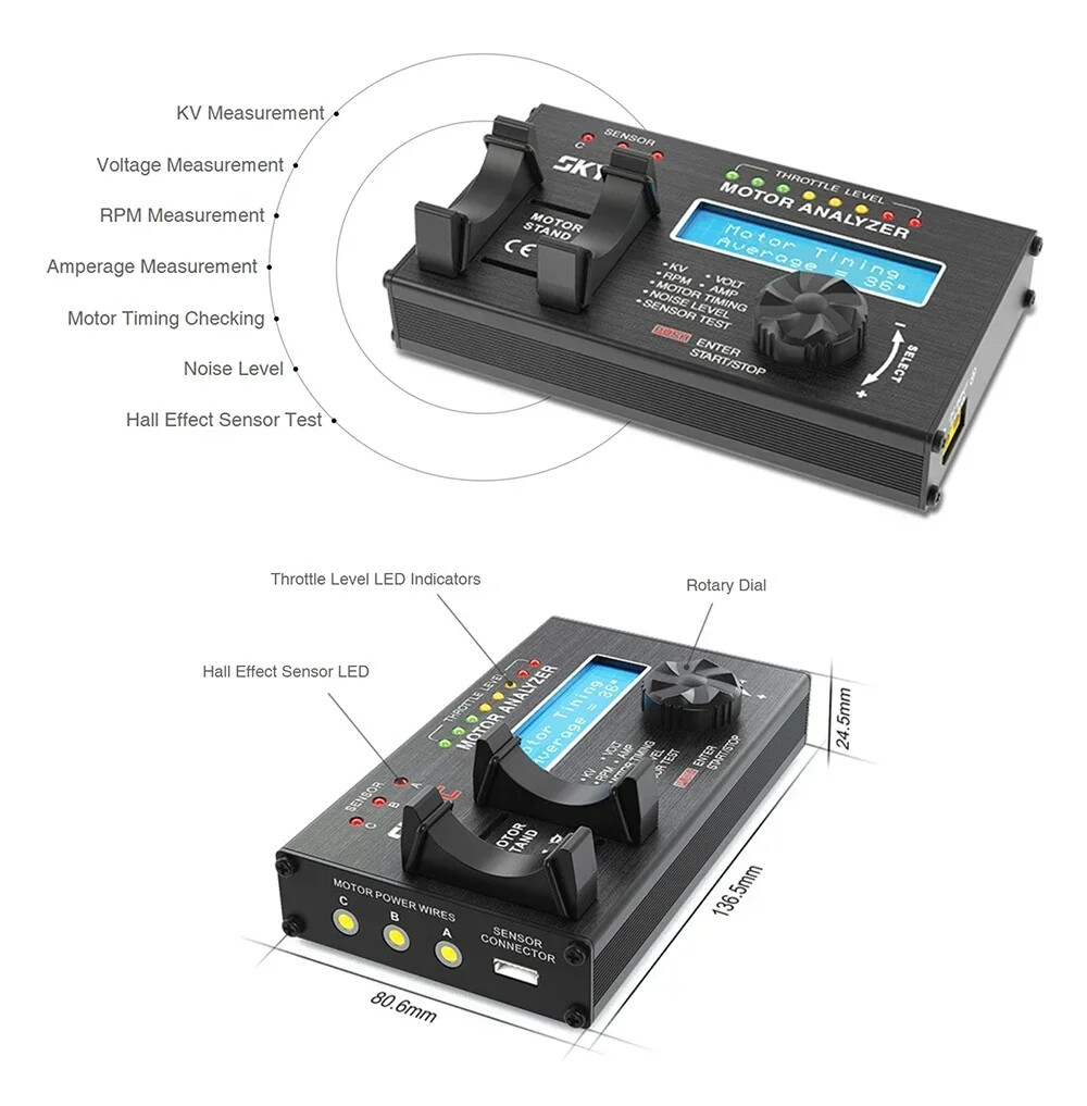 SKYRC Motor Analyzer BL Electric Brushless Motor Analyzer LCD Motor Tester