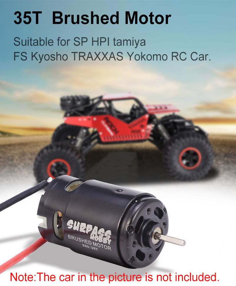 RC 540/550 Brushed Motor 60A ESC Power Combo for 1/10 SCX10 TRX4 TRX6 HPI Cars