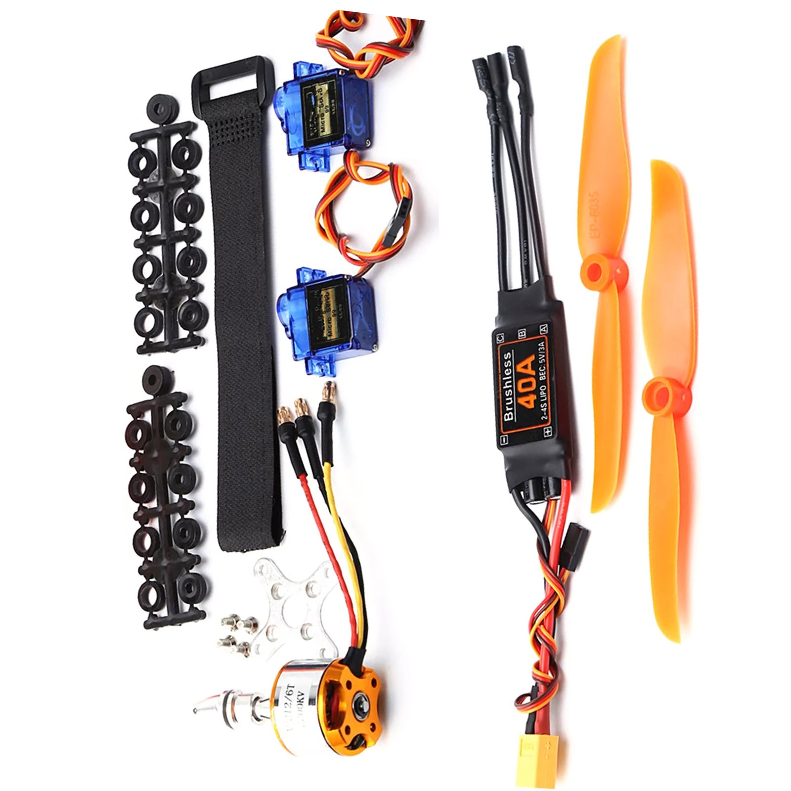 For RC Fixed Wing Plane Brushless Motor Kit 2200KV 40A ESC 8060 Propeller Servo