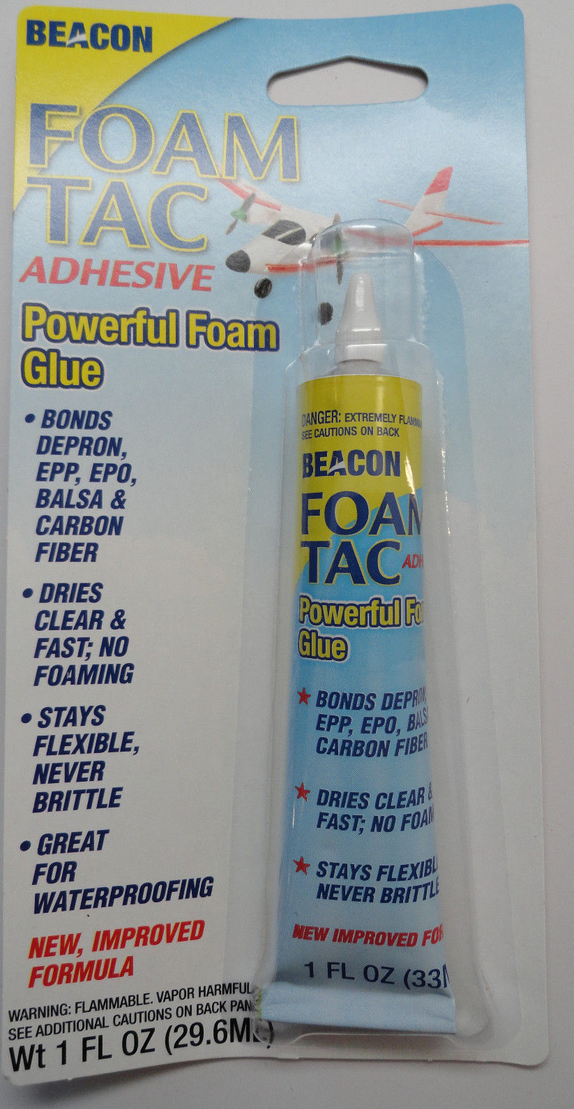 Beacon Foam-Tac 1oz Foam Adhesive Glue – Great for EPP EPO Depron Carbon & Balsa