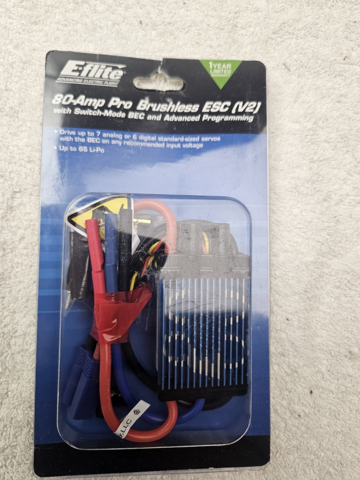 E-FLITE EFLA1080B 80 AMP PRO BRUSHLESS ESC V2 SPEED CONTROL NEW