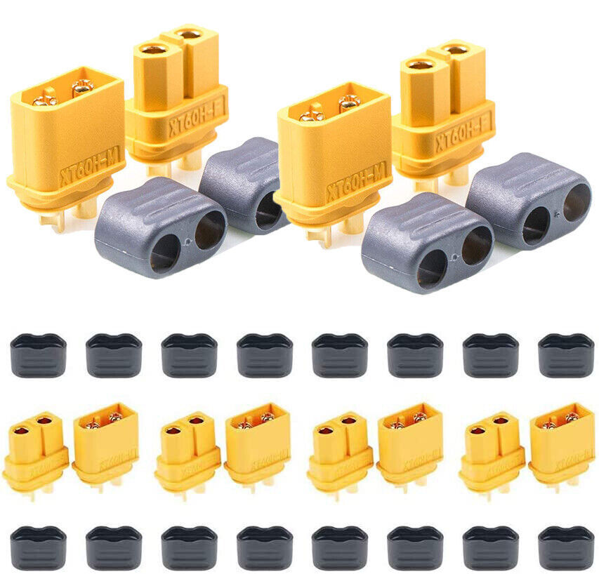 1-20 Pairs Amass XT60 Connectors Plugs Gold Plated UL XT60U XT60H Plug 60A