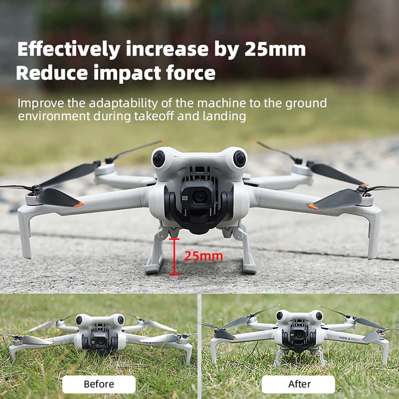 For DJI Mini 4Pro Drone Landing Gear Heightened Extend Landing Gear Accessories