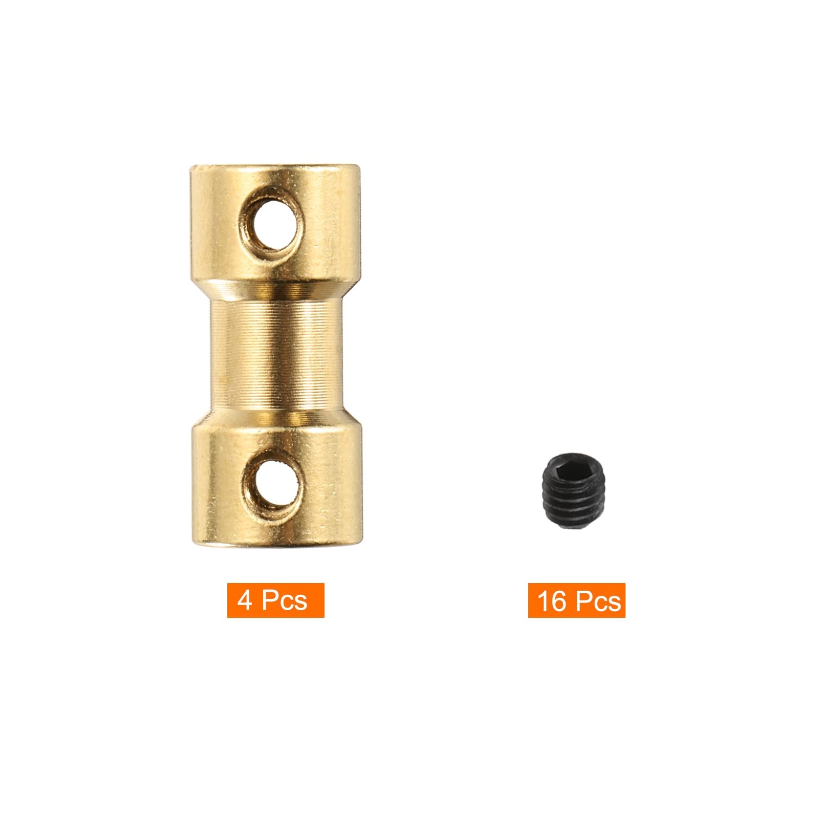 MECCANIXITY 4pcs 3mm to 4mm Brass Shaft Coupling Joint Connector with Screws …