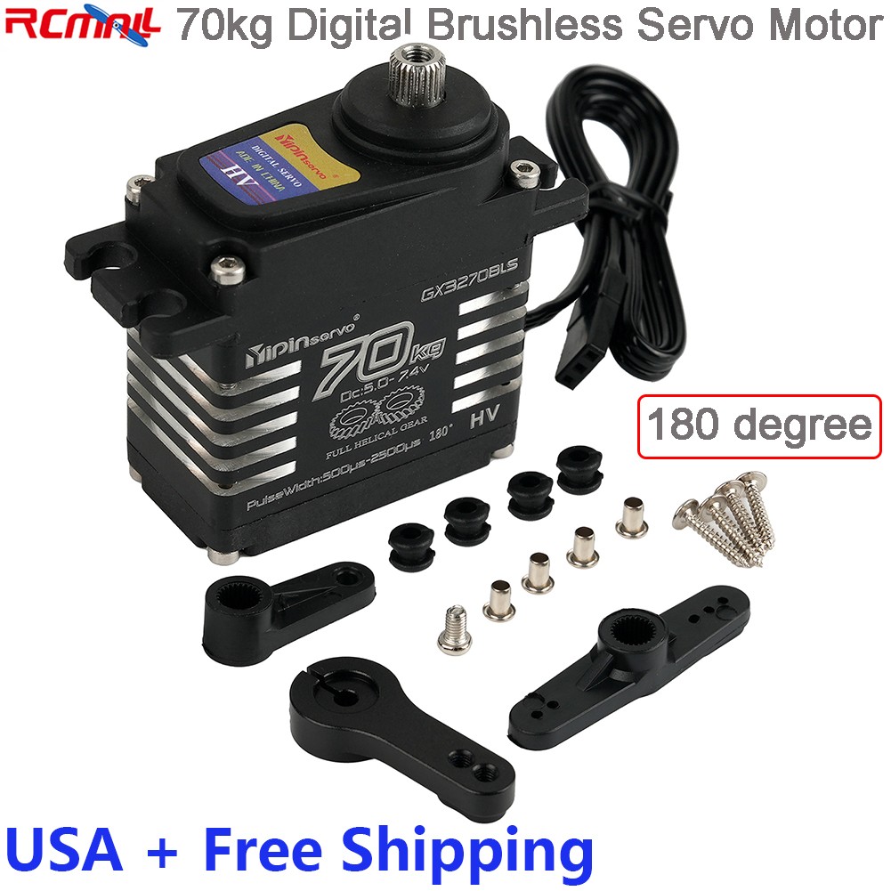 70kg Digital Brushless Servo Motor Helical Gear 5-7.4V for Robot Smart Car USA