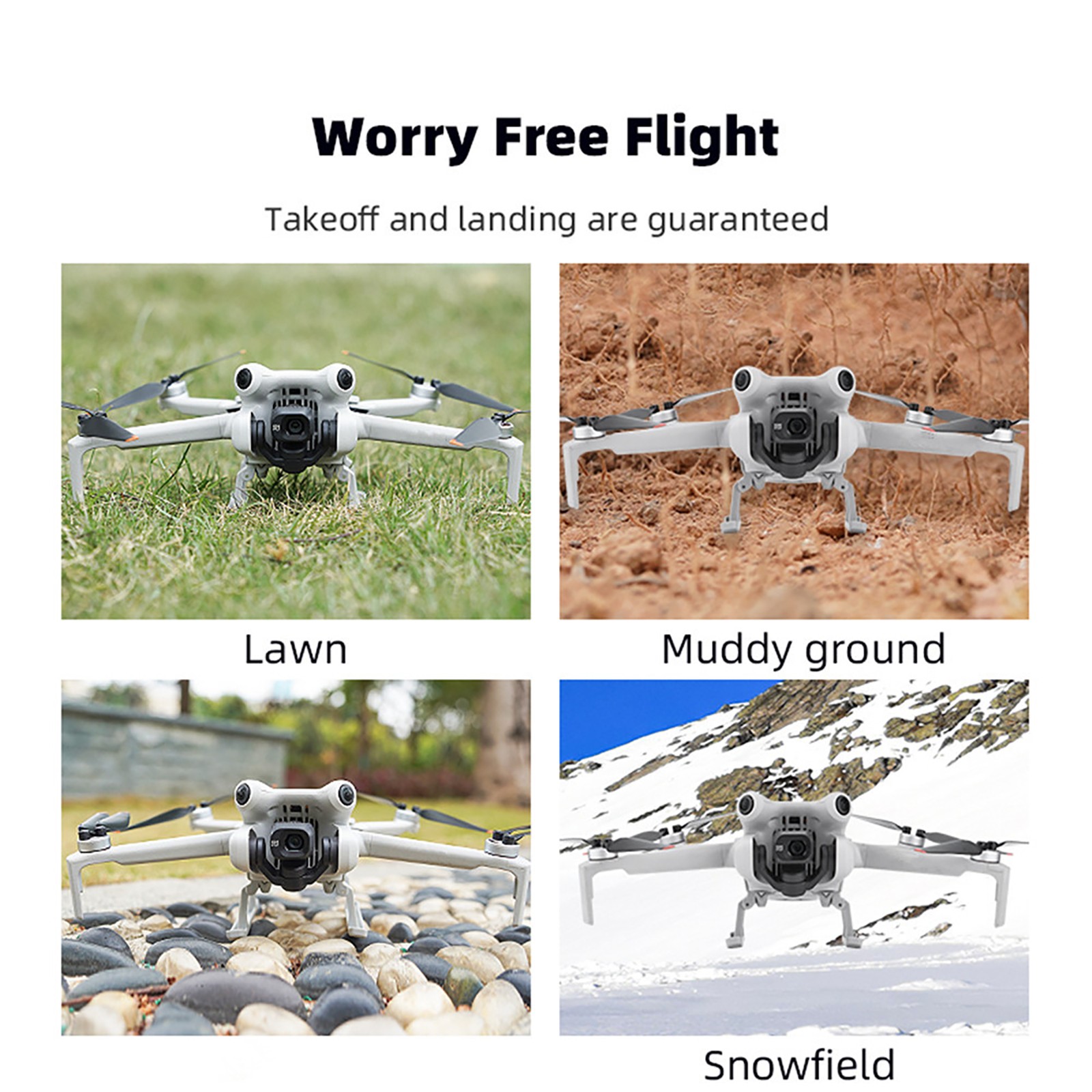 For DJI Mini 4 Pro Drone Landing Gear Foldable Extended Leg Heightened Tripod