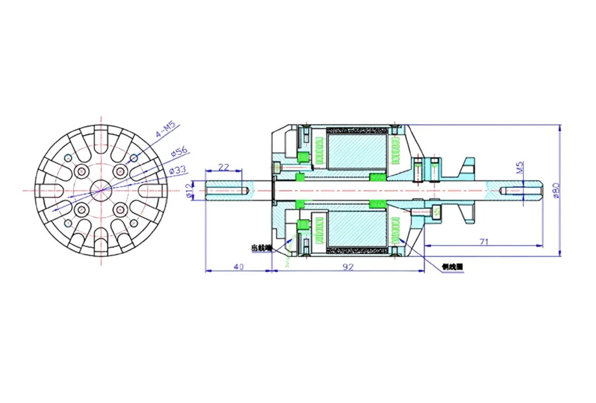 8085 DC Outrunner DC Sensorless Brushless Motor (80*85mm) 6Kw Electric