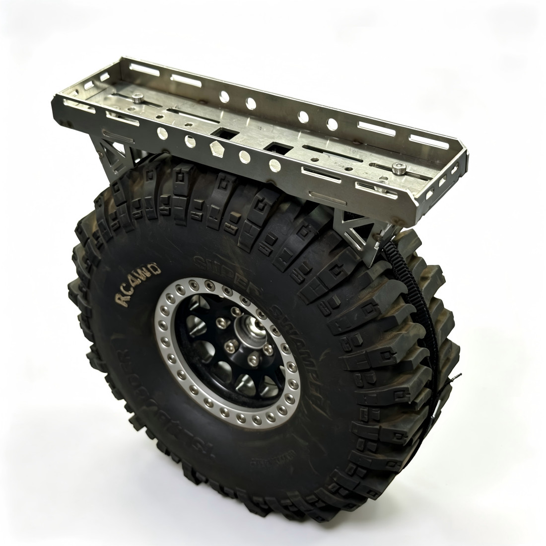 RC Steel Spare Tire Rack for RC TRX4 SCX10 Universal Fit Multi Model Compatible